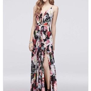 Flower pattern fun flirty maxi gown